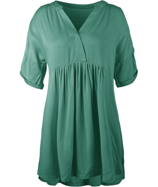 Minclouse Women's Babydoll Short Sleeve Tunic Dress V Neck Cute Casual Loose Dresses