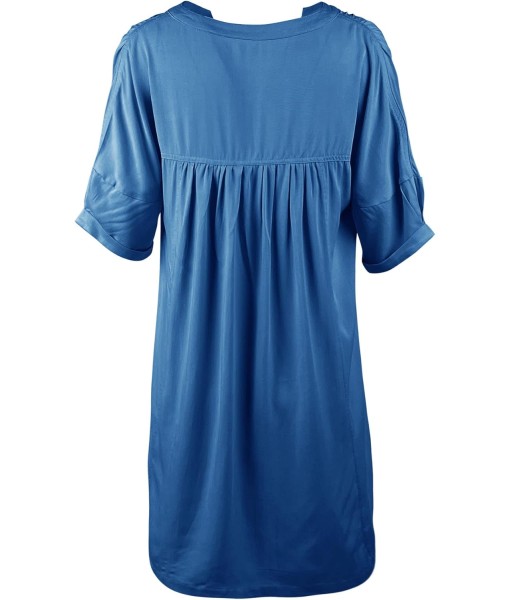 Minclouse Women's Babydoll Short Sleeve Tunic Dress V Neck Cute Casual Loose Dresses