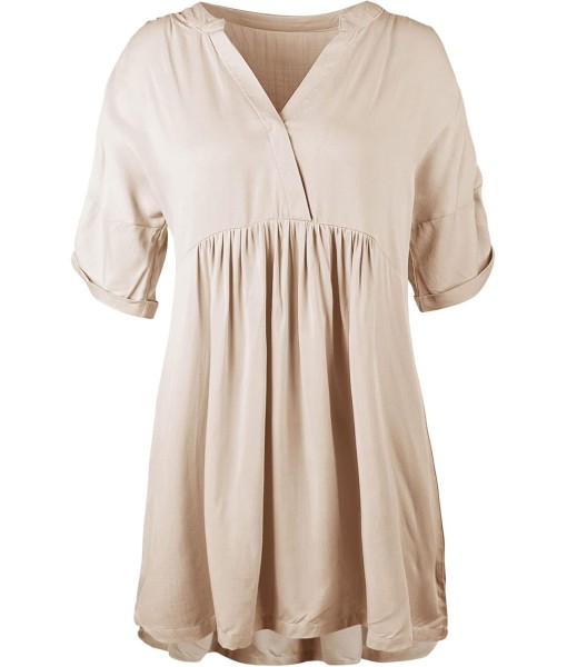 Minclouse Women's Babydoll Short Sleeve Tunic Dress V Neck Cute Casual Loose Dresses