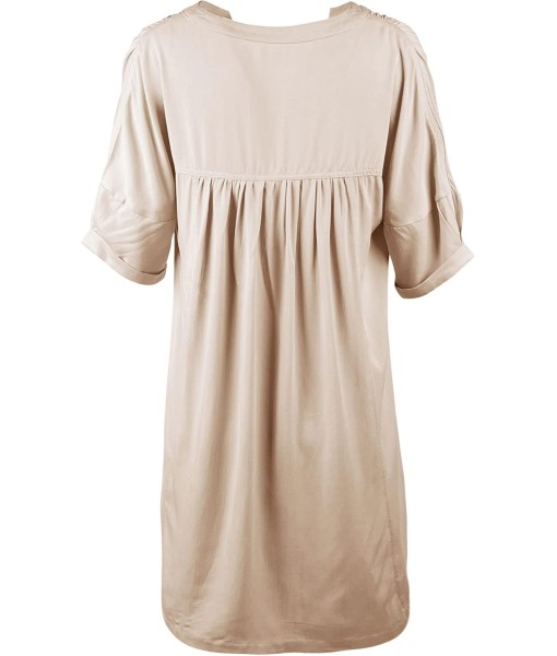 Minclouse Women's Babydoll Short Sleeve Tunic Dress V Neck Cute Casual Loose Dresses
