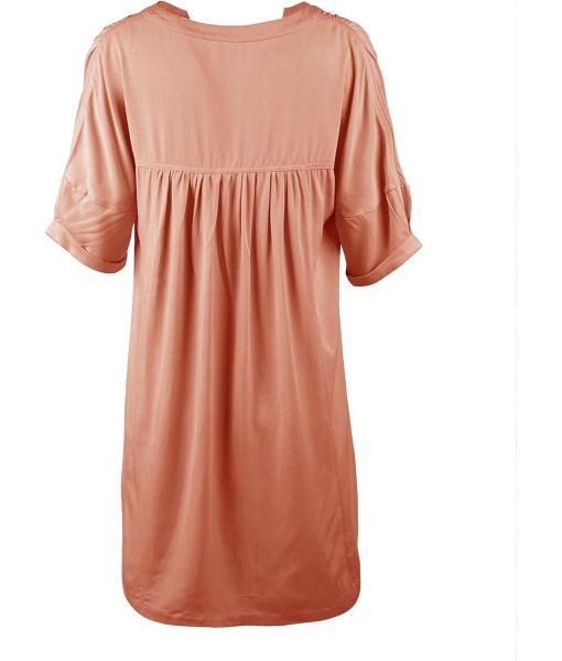 Minclouse Women's Babydoll Short Sleeve Tunic Dress V Neck Cute Casual Loose Dresses