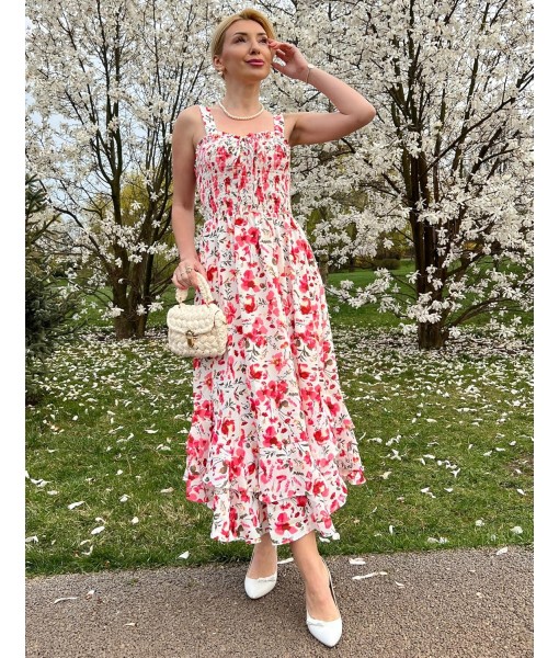 GRACE KARIN Women's 2025 Summer Floral Boho Dress Square Neck Strapped Swing A Line Sundress Beach Long Maxi Outfits
