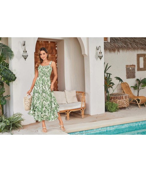 GRACE KARIN Women's 2025 Summer Floral Boho Dress Square Neck Strapped Swing A Line Sundress Beach Long Maxi Outfits