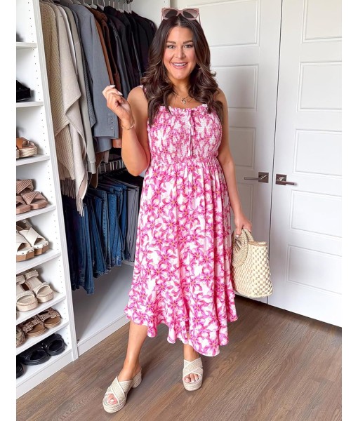 GRACE KARIN Women's 2025 Summer Floral Boho Dress Square Neck Strapped Swing A Line Sundress Beach Long Maxi Outfits