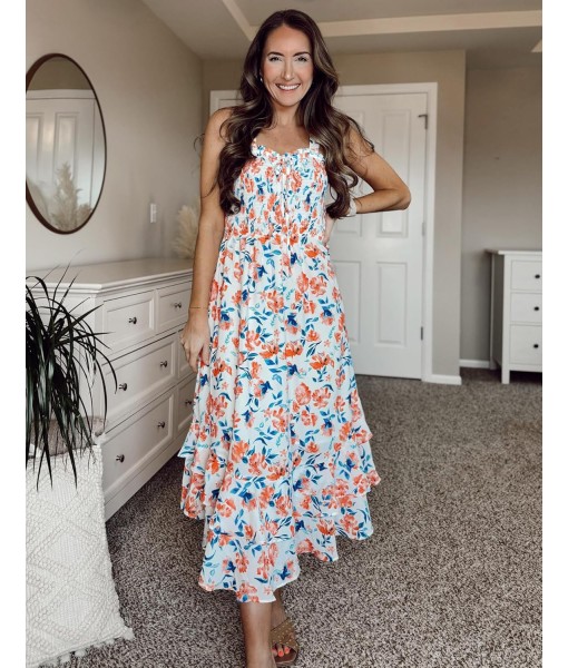 GRACE KARIN Women's 2025 Summer Floral Boho Dress Square Neck Strapped Swing A Line Sundress Beach Long Maxi Outfits