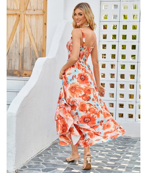 GRACE KARIN Women's 2025 Summer Floral Boho Dress Square Neck Strapped Swing A Line Sundress Beach Long Maxi Outfits