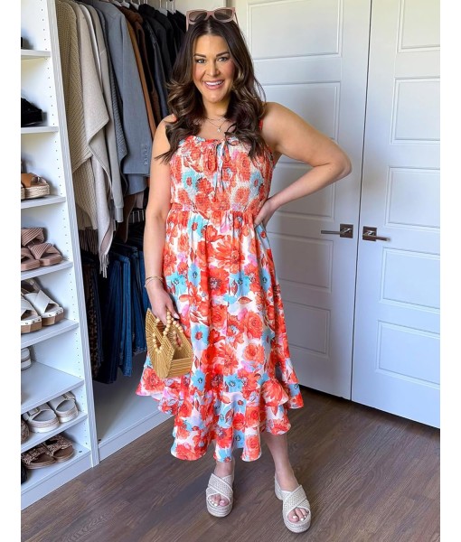 GRACE KARIN Women's 2025 Summer Floral Boho Dress Square Neck Strapped Swing A Line Sundress Beach Long Maxi Outfits