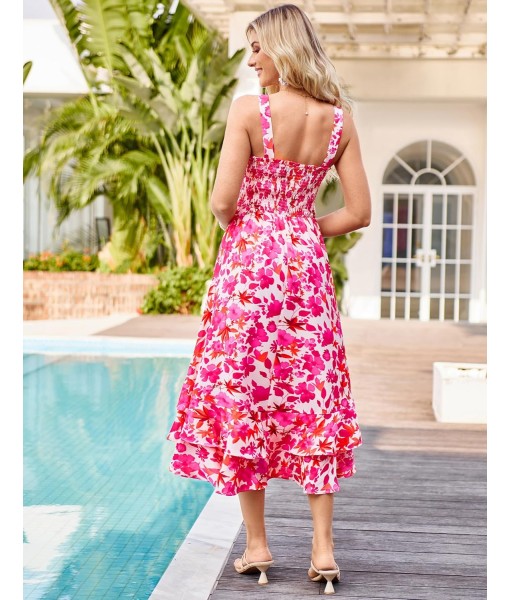 GRACE KARIN Women's 2025 Summer Floral Boho Dress Square Neck Strapped Swing A Line Sundress Beach Long Maxi Outfits
