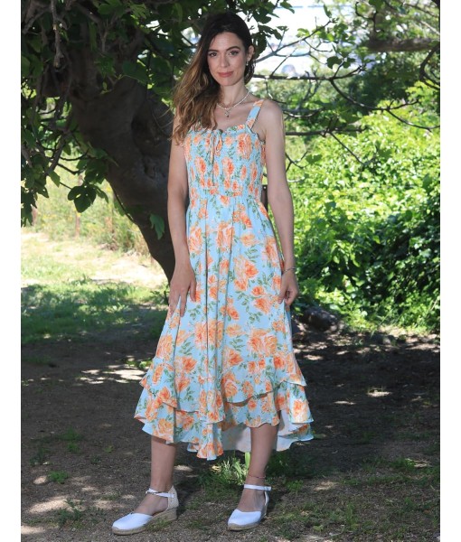 GRACE KARIN Women's 2025 Summer Floral Boho Dress Square Neck Strapped Swing A Line Sundress Beach Long Maxi Outfits