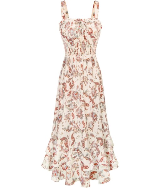 GRACE KARIN Women's 2025 Summer Floral Boho Dress Square Neck Strapped Swing A Line Sundress Beach Long Maxi Outfits