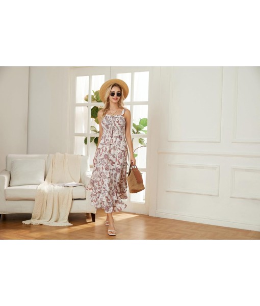 GRACE KARIN Women's 2025 Summer Floral Boho Dress Square Neck Strapped Swing A Line Sundress Beach Long Maxi Outfits