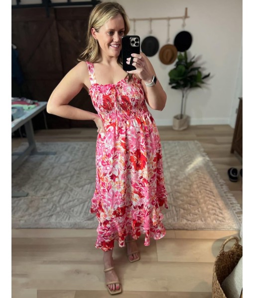 GRACE KARIN Women's 2025 Summer Floral Boho Dress Square Neck Strapped Swing A Line Sundress Beach Long Maxi Outfits