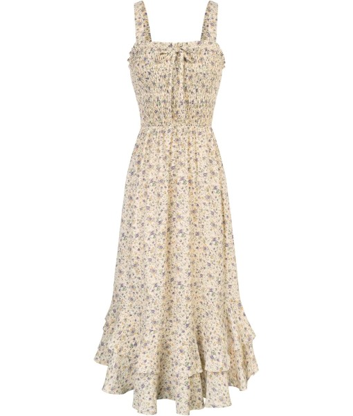 GRACE KARIN Women's 2025 Summer Floral Boho Dress Square Neck Strapped Swing A Line Sundress Beach Long Maxi Outfits
