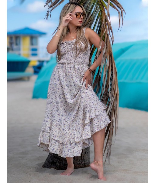 GRACE KARIN Women's 2025 Summer Floral Boho Dress Square Neck Strapped Swing A Line Sundress Beach Long Maxi Outfits