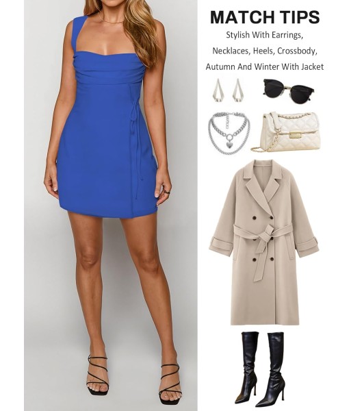 Women's Sexy Ruched Mesh Midi Short Dresses for Women Square Neck Fitted Elegant Club Party Cocktail Dress