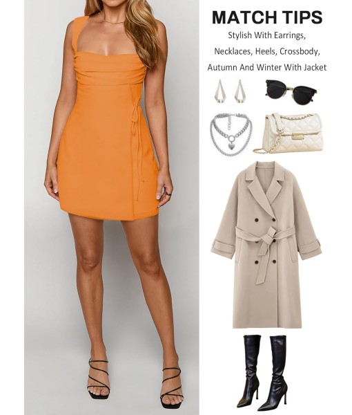 Women's Sexy Ruched Mesh Midi Short Dresses for Women Square Neck Fitted Elegant Club Party Cocktail Dress