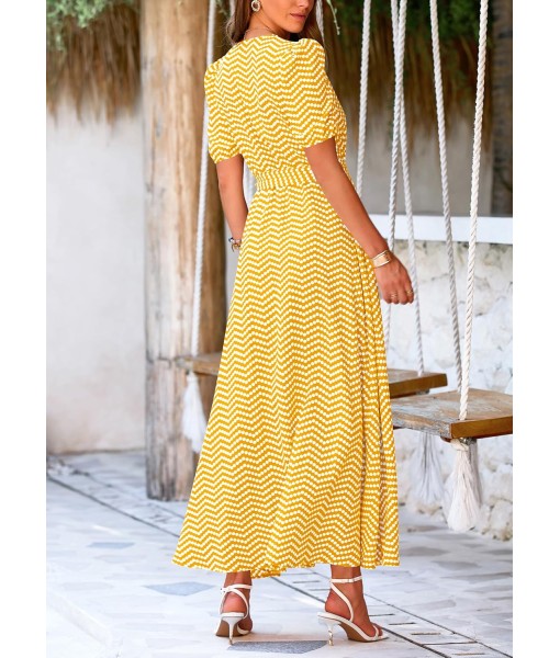 PRETTYGARDEN Women's Summer Maxi Dress Casual Wrap Floral Boho Short Sleeve V Neck Split Ruffle Beach Long Dresses