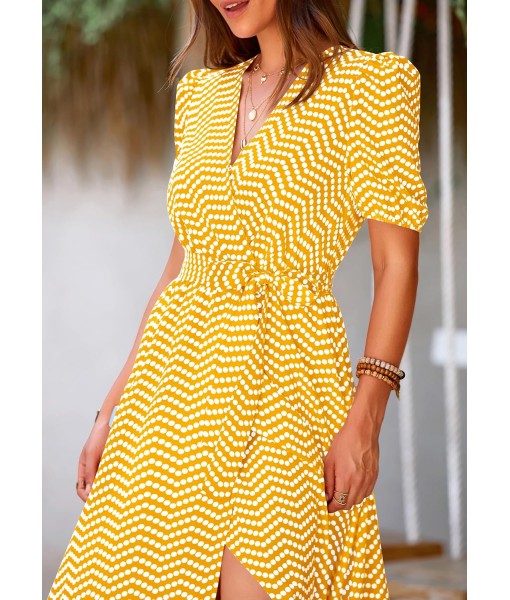 PRETTYGARDEN Women's Summer Maxi Dress Casual Wrap Floral Boho Short Sleeve V Neck Split Ruffle Beach Long Dresses
