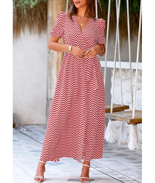 PRETTYGARDEN Women's Summer Maxi Dress Casual Wrap Floral Boho Short Sleeve V Neck Split Ruffle Beach Long Dresses