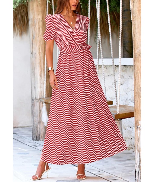 PRETTYGARDEN Women's Summer Maxi Dress Casual Wrap Floral Boho Short Sleeve V Neck Split Ruffle Beach Long Dresses