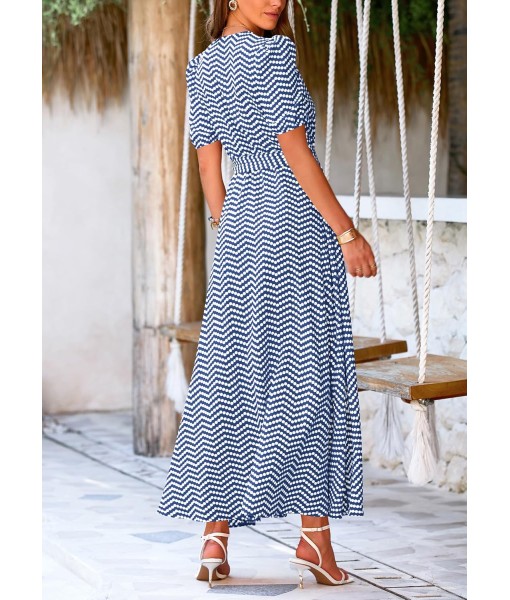 PRETTYGARDEN Women's Summer Maxi Dress Casual Wrap Floral Boho Short Sleeve V Neck Split Ruffle Beach Long Dresses