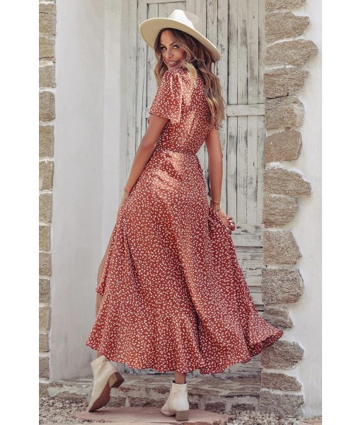 PRETTYGARDEN Women's Summer Maxi Dress Casual Wrap Floral Boho Short Sleeve V Neck Split Ruffle Beach Long Dresses