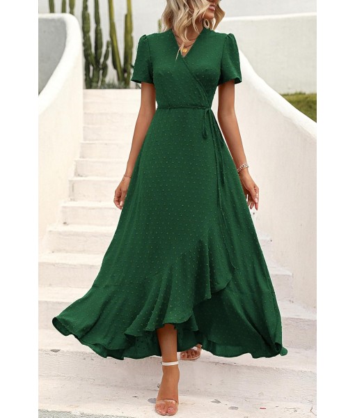 PRETTYGARDEN Women's Summer Maxi Dress Casual Wrap Floral Boho Short Sleeve V Neck Split Ruffle Beach Long Dresses