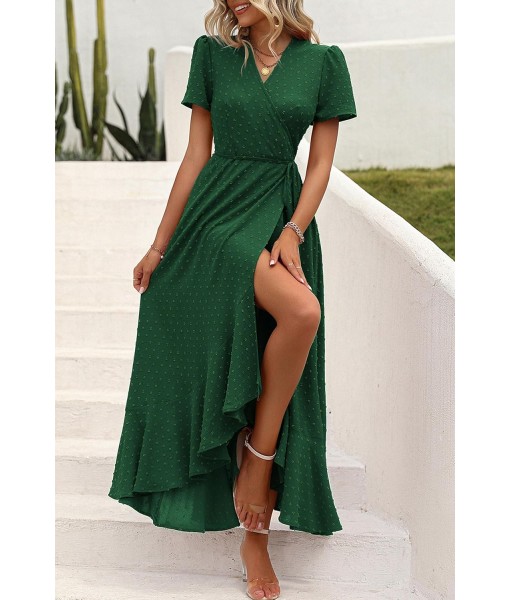 PRETTYGARDEN Women's Summer Maxi Dress Casual Wrap Floral Boho Short Sleeve V Neck Split Ruffle Beach Long Dresses