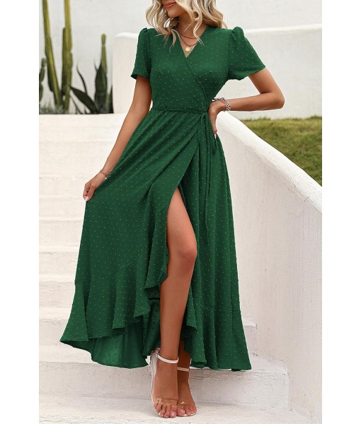 PRETTYGARDEN Women's Summer Maxi Dress Casual Wrap Floral Boho Short Sleeve V Neck Split Ruffle Beach Long Dresses