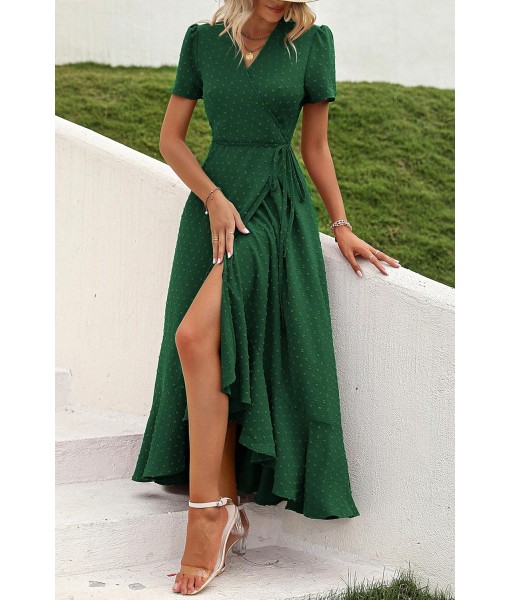 PRETTYGARDEN Women's Summer Maxi Dress Casual Wrap Floral Boho Short Sleeve V Neck Split Ruffle Beach Long Dresses