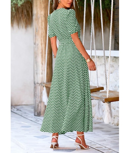 PRETTYGARDEN Women's Summer Maxi Dress Casual Wrap Floral Boho Short Sleeve V Neck Split Ruffle Beach Long Dresses