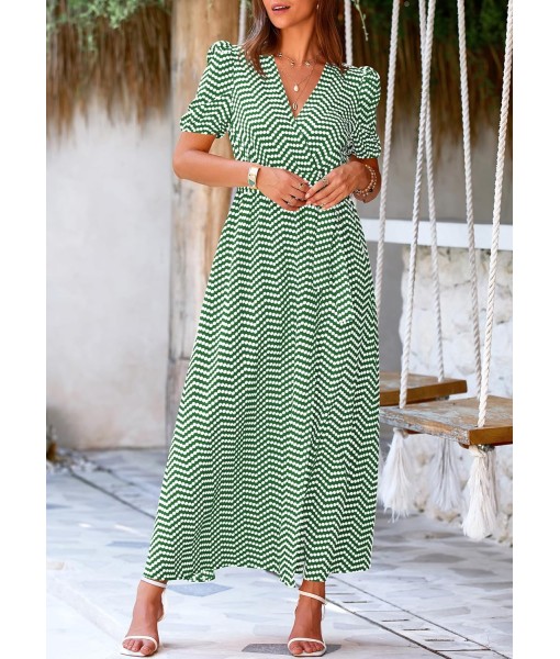 PRETTYGARDEN Women's Summer Maxi Dress Casual Wrap Floral Boho Short Sleeve V Neck Split Ruffle Beach Long Dresses