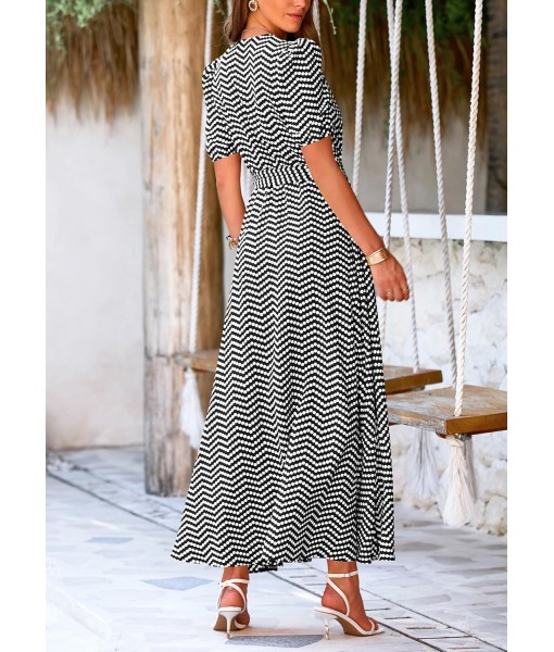 PRETTYGARDEN Women's Summer Maxi Dress Casual Wrap Floral Boho Short Sleeve V Neck Split Ruffle Beach Long Dresses
