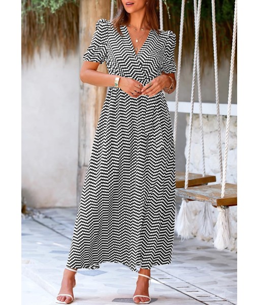PRETTYGARDEN Women's Summer Maxi Dress Casual Wrap Floral Boho Short Sleeve V Neck Split Ruffle Beach Long Dresses