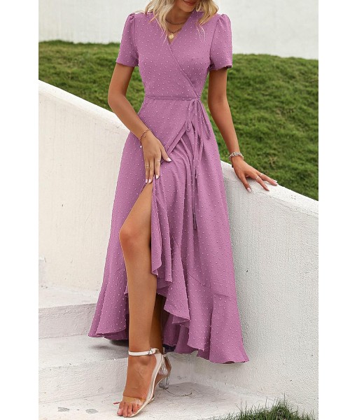 PRETTYGARDEN Women's Summer Maxi Dress Casual Wrap Floral Boho Short Sleeve V Neck Split Ruffle Beach Long Dresses