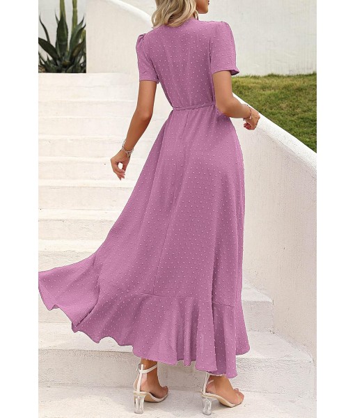 PRETTYGARDEN Women's Summer Maxi Dress Casual Wrap Floral Boho Short Sleeve V Neck Split Ruffle Beach Long Dresses