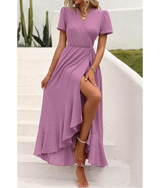 PRETTYGARDEN Women's Summer Maxi Dress Casual Wrap Floral Boho Short Sleeve V Neck Split Ruffle Beach Long Dresses