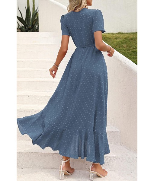 PRETTYGARDEN Women's Summer Maxi Dress Casual Wrap Floral Boho Short Sleeve V Neck Split Ruffle Beach Long Dresses