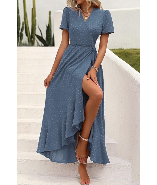 PRETTYGARDEN Women's Summer Maxi Dress Casual Wrap Floral Boho Short Sleeve V Neck Split Ruffle Beach Long Dresses