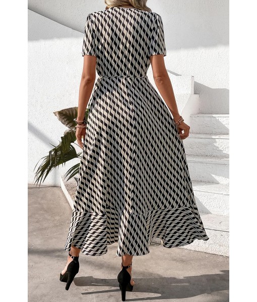 PRETTYGARDEN Women's Summer Maxi Dress Casual Wrap Floral Boho Short Sleeve V Neck Split Ruffle Beach Long Dresses