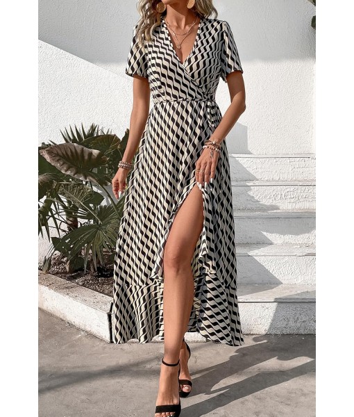 PRETTYGARDEN Women's Summer Maxi Dress Casual Wrap Floral Boho Short Sleeve V Neck Split Ruffle Beach Long Dresses