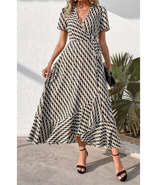 PRETTYGARDEN Women's Summer Maxi Dress Casual Wrap Floral Boho Short Sleeve V Neck Split Ruffle Beach Long Dresses