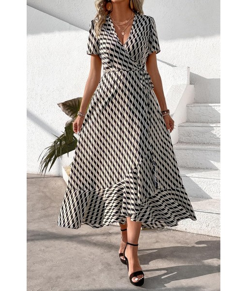 PRETTYGARDEN Women's Summer Maxi Dress Casual Wrap Floral Boho Short Sleeve V Neck Split Ruffle Beach Long Dresses