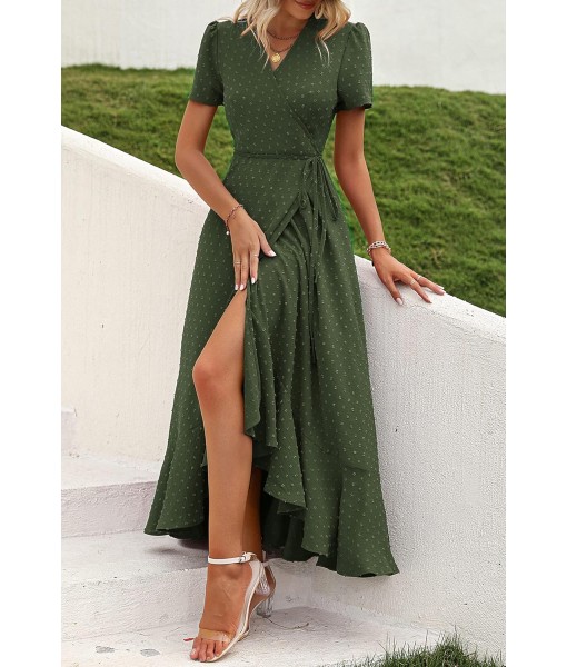 PRETTYGARDEN Women's Summer Maxi Dress Casual Wrap Floral Boho Short Sleeve V Neck Split Ruffle Beach Long Dresses