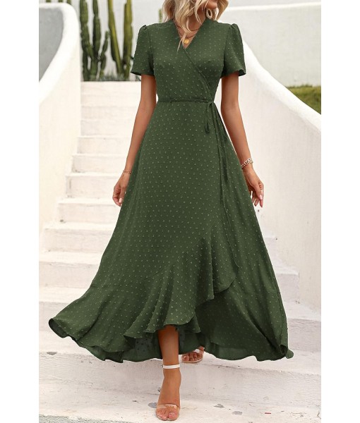 PRETTYGARDEN Women's Summer Maxi Dress Casual Wrap Floral Boho Short Sleeve V Neck Split Ruffle Beach Long Dresses