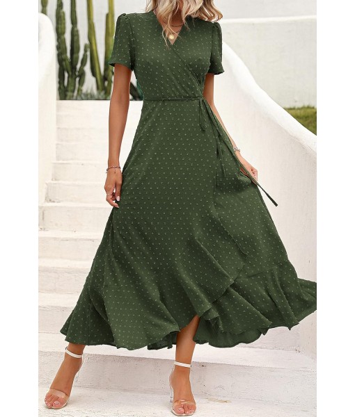 PRETTYGARDEN Women's Summer Maxi Dress Casual Wrap Floral Boho Short Sleeve V Neck Split Ruffle Beach Long Dresses