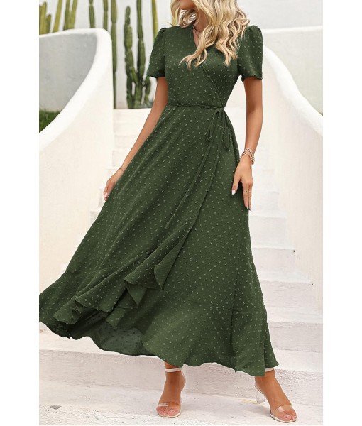PRETTYGARDEN Women's Summer Maxi Dress Casual Wrap Floral Boho Short Sleeve V Neck Split Ruffle Beach Long Dresses