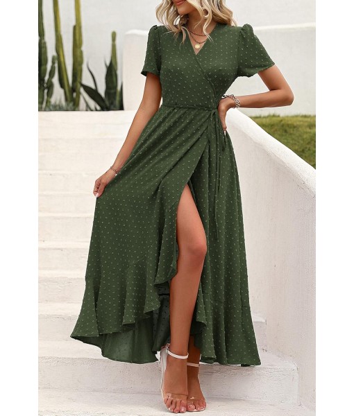 PRETTYGARDEN Women's Summer Maxi Dress Casual Wrap Floral Boho Short Sleeve V Neck Split Ruffle Beach Long Dresses