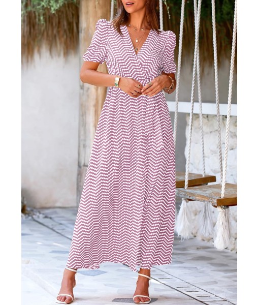 PRETTYGARDEN Women's Summer Maxi Dress Casual Wrap Floral Boho Short Sleeve V Neck Split Ruffle Beach Long Dresses