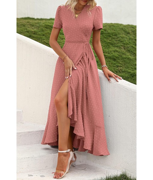 PRETTYGARDEN Women's Summer Maxi Dress Casual Wrap Floral Boho Short Sleeve V Neck Split Ruffle Beach Long Dresses